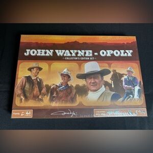 Official JOHN WAYNE -OPOLY board game Collectors Edition Set Western Monopoly